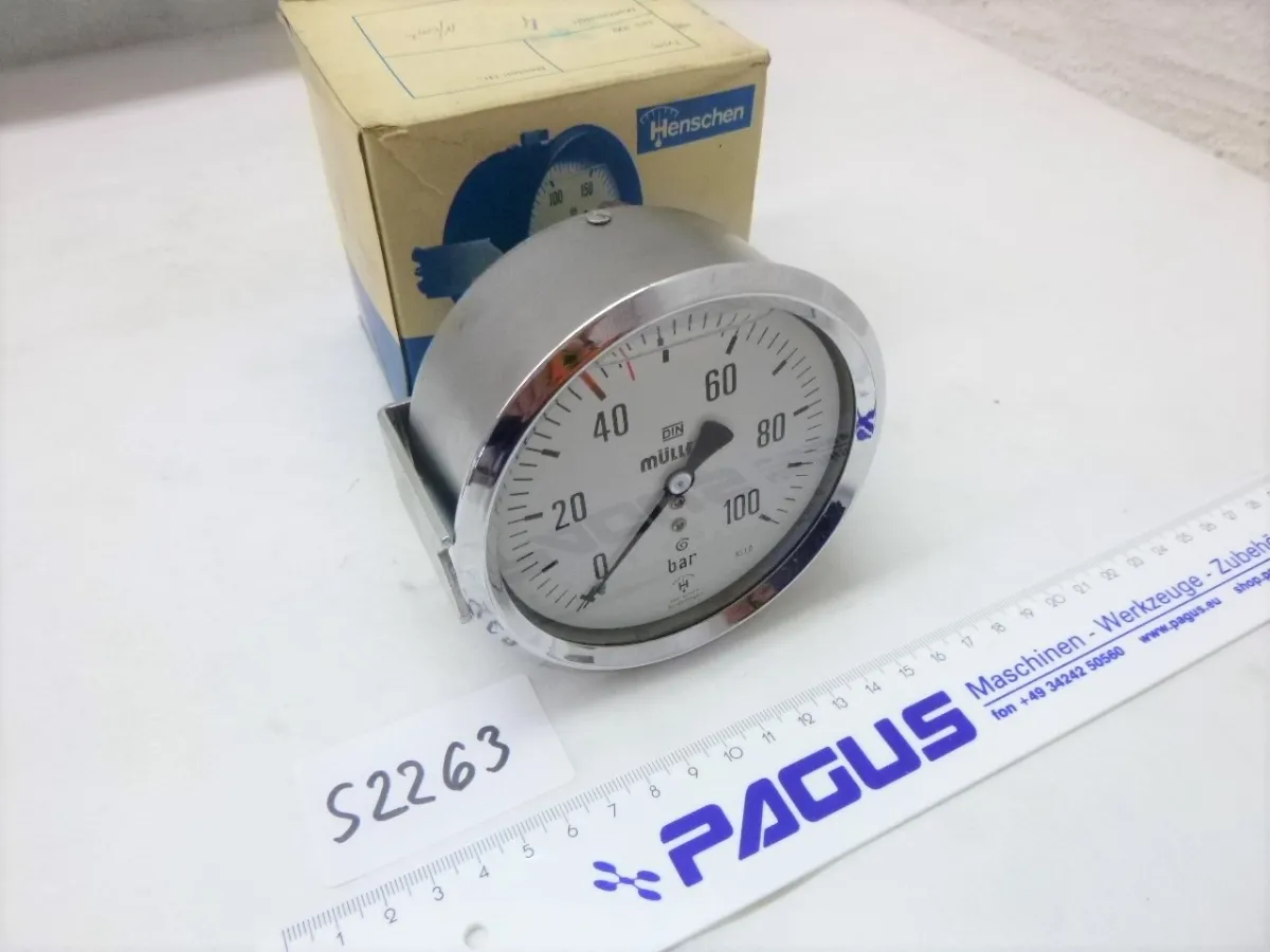 Glycerin-Einbaumanometer, Ø 100 mm, 0 - 100 bar