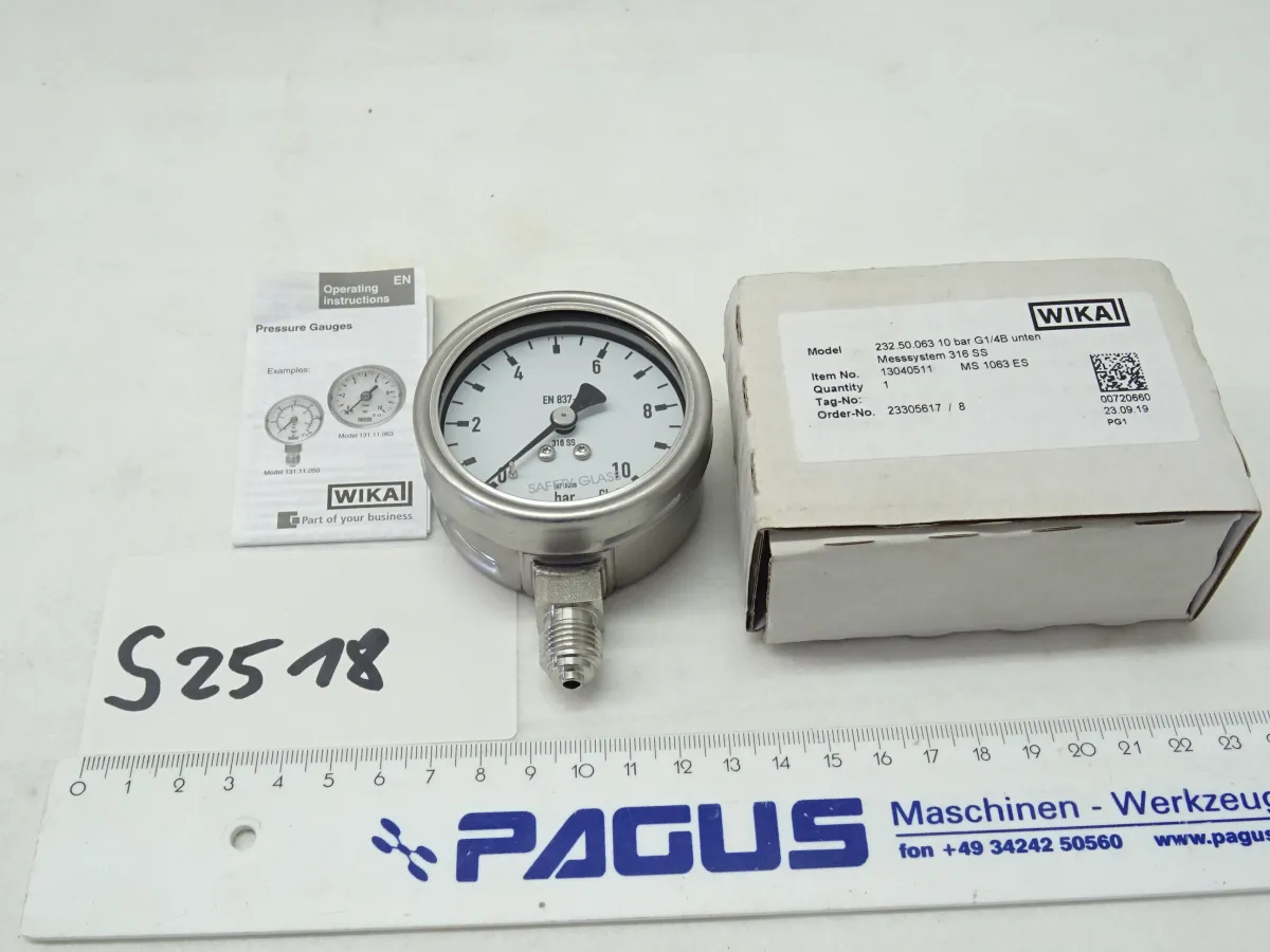 Chemie-Manometer Ø 63 mm, 0 - 10 bar