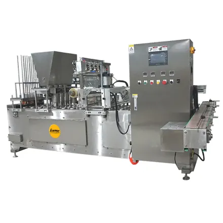 Amtec ML6-100 Mehrbahnige Becherf?ll- und Schlie?maschine – RESALE