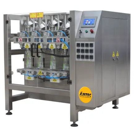 Amtec VFFS P60 XS 4-lane Vertikale Form-, F?ll-, und Siegelmaschine – RESALE