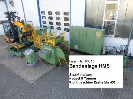 Hms 450 x 6 Bandanlage, Abwickelhaspel und Richtmaschine, Hasp – RESALE