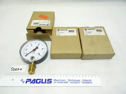 Standardmanometer Ø 100 mm 0 - 10 bar, 3 Stück – RESALE