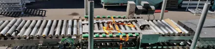 Transnorm 90°-3300-600-550 Rollenförderer mit Kettenabschieber – RESALE