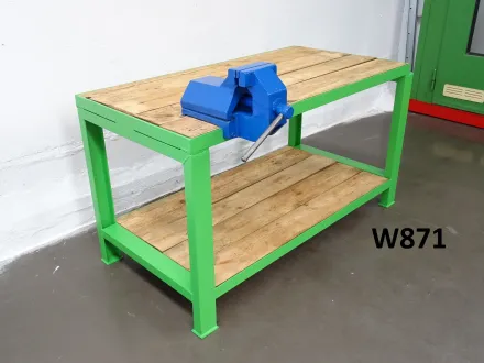 Arbeitstisch  560 x 550 mm, mit Schraubstock 125 m – RESALE