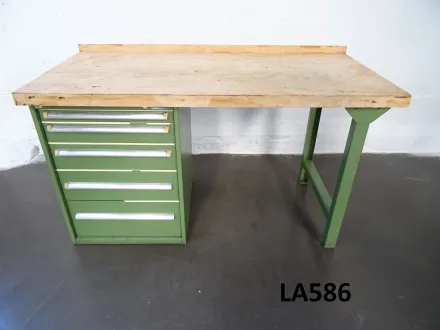 Werkbank 1500 x 700 mm, mit Schubladenschrank – RESALE