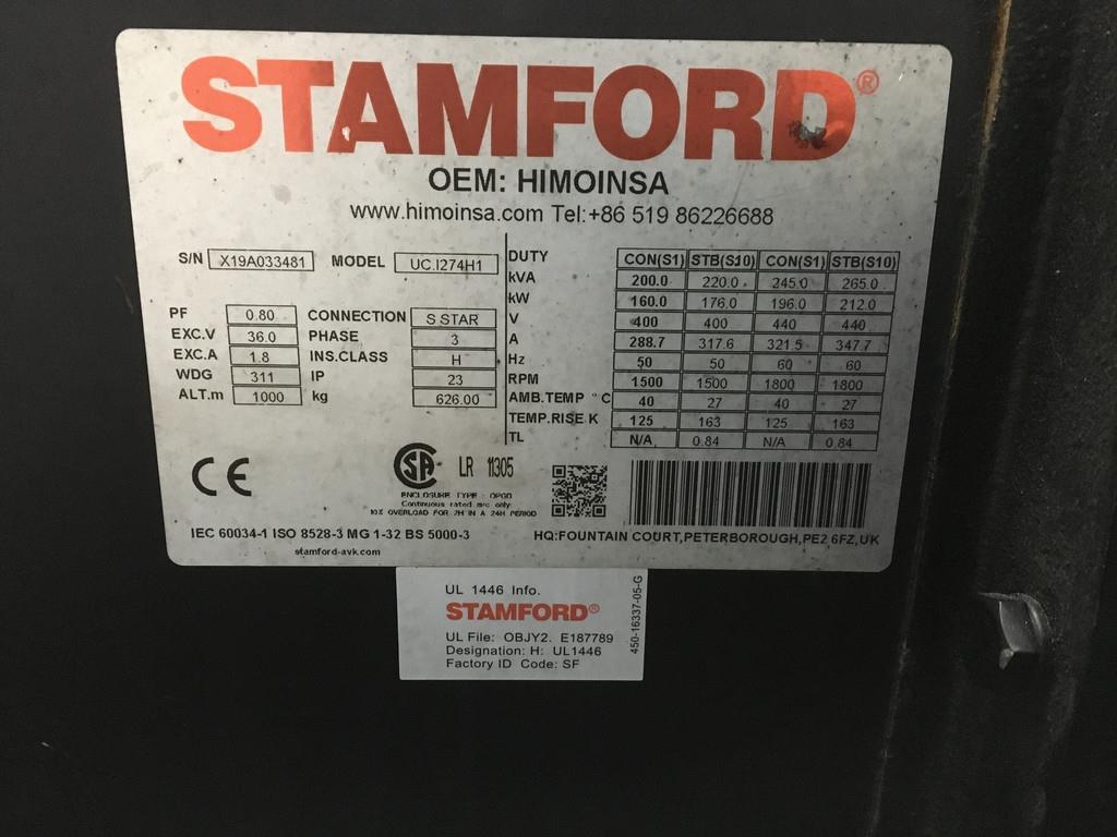 John Deere 6068HFU82 GENERATOR 200KVA USED Diesel Stromaggregat