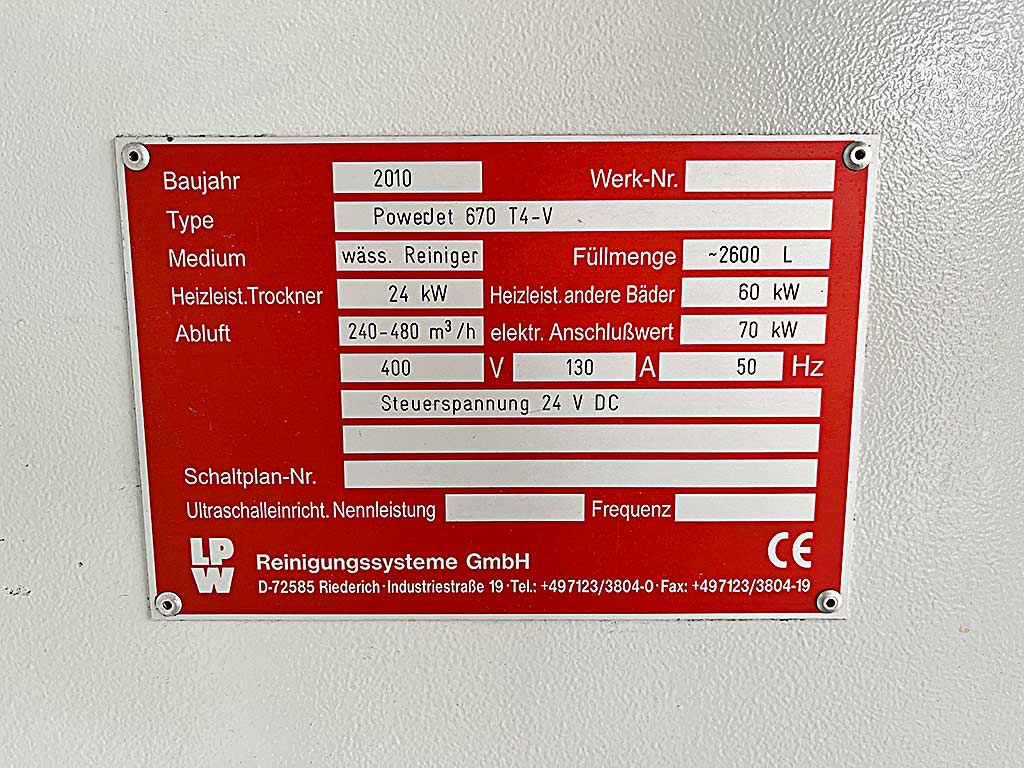 LPW PowerJet 670 T4-V Twin Durchlauf-Reinigungsanlage