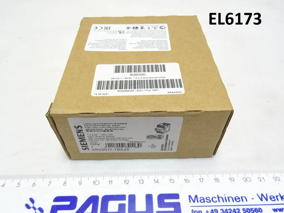 Siemens Motorschutzschalter 1,4 - 2,0 A 3RV2011-1BA25