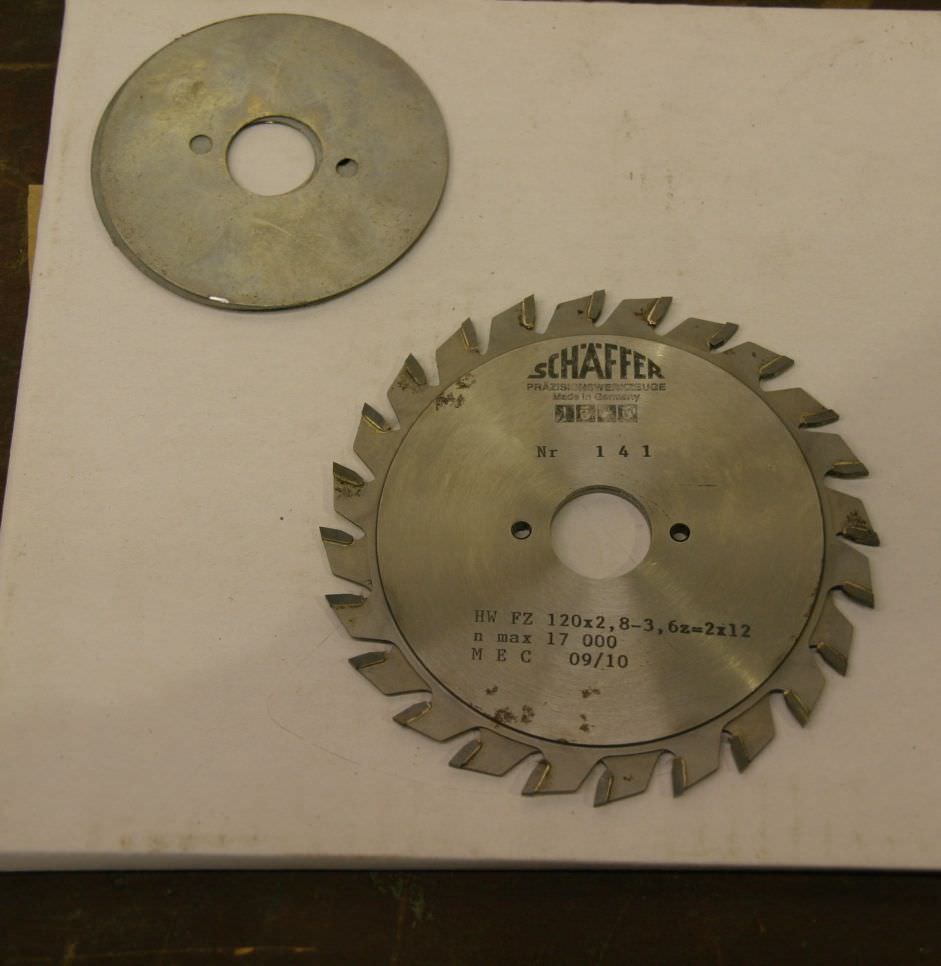 Schäffer zweiteilig, vertsellbar Vorritz Kreissägeblätter 120 x 2,8-3,6 mm