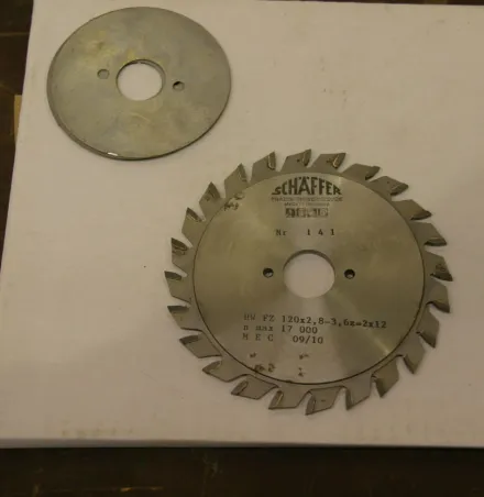 Schäffer zweiteilig, vertsellbar Vorritz Kreissägeblätter 120 x 2,8-3,6 mm – RESALE