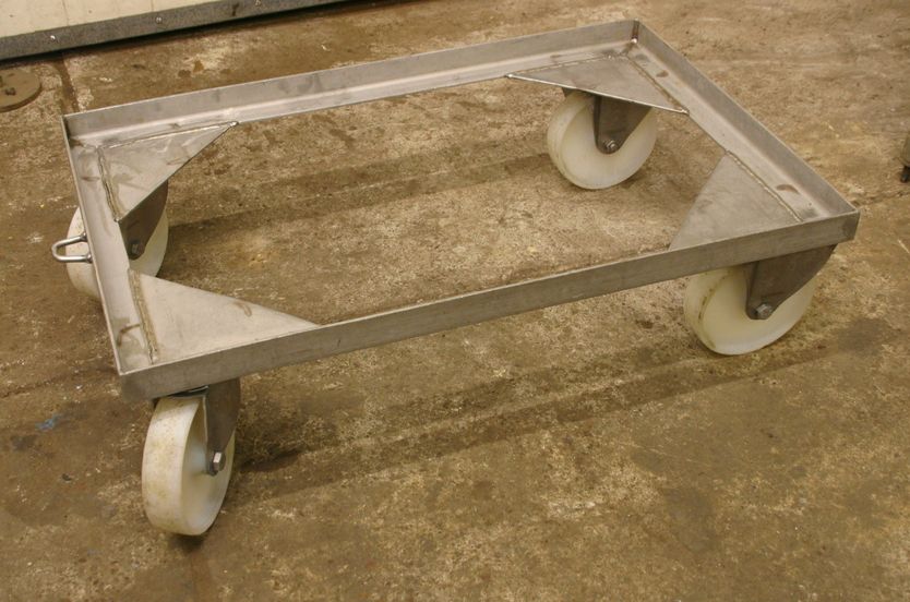 Edelstahl 825 x 550 mm Edelstahl VA Rollwagen