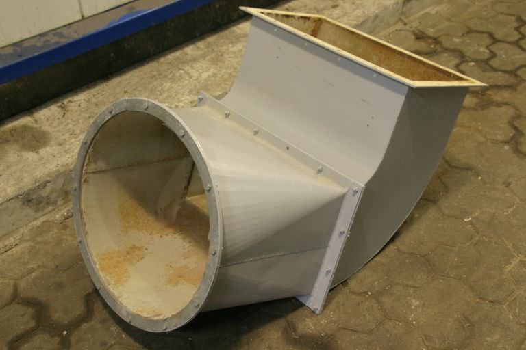 Stahl 565x310/500 mm Lüftungskanal Winkel