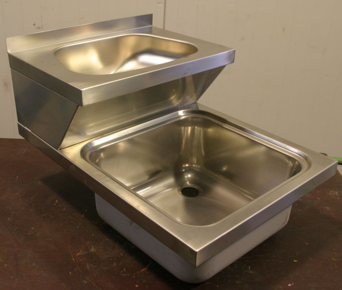 Edelstahl Typ 700/500/H445 mm Handwasch- mit Ausgussbecken