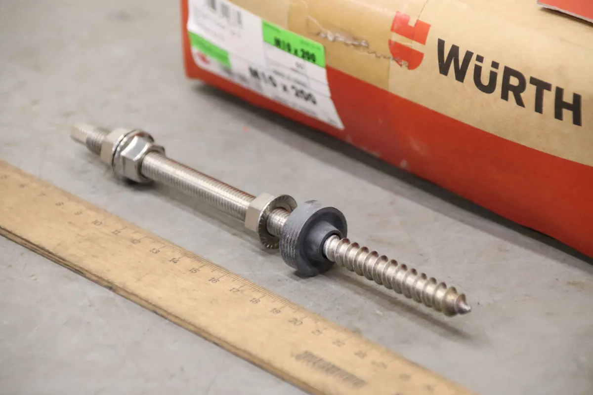 Würth 2 SW 7 Edelstahl A2-70 Stockschraube M10 x 200 50 Stück