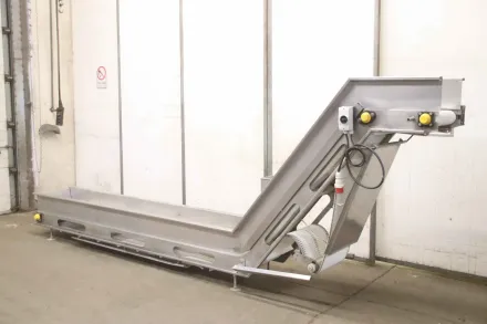 Edelstahl 5040 x 455 mm Steigförderband 12 m/min – RESALE