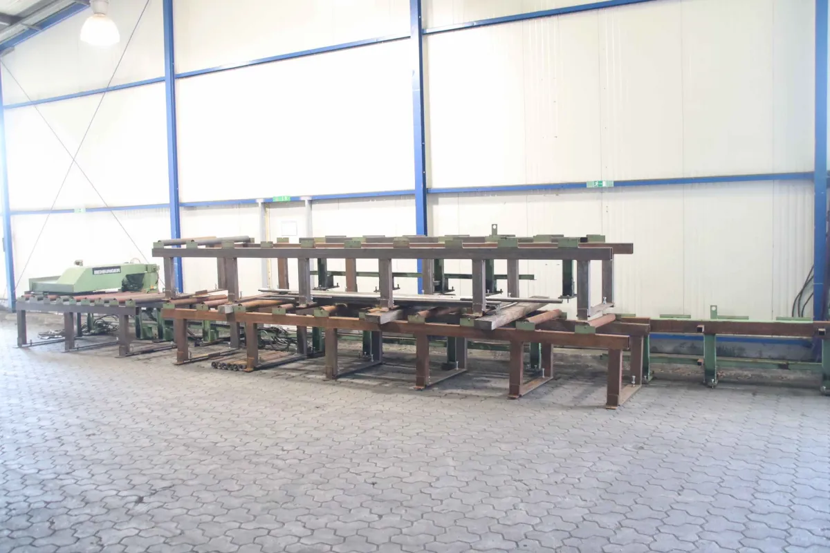 15040/1800/H1230 mm roller conveyor with length stop