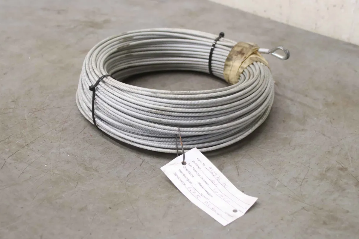 Stahl 6x7 FC PVC transp. Drahtseil Ø4 mm 102 m