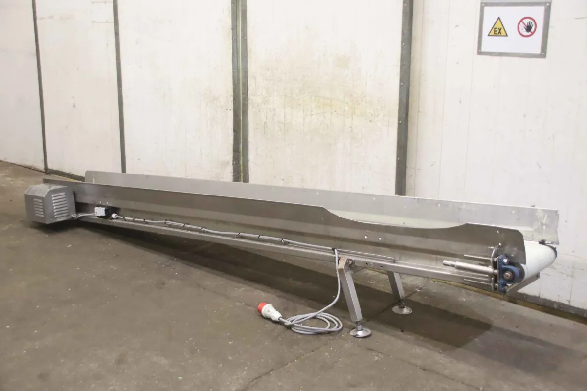 3490 x 280 mm Förderband 8 m/min Edelstahl