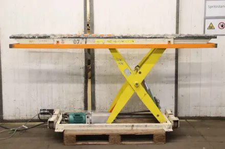 Traglast 1000 kg  2400 x 760 mm Scherenhubtisch mit Rollenbahn – RESALE