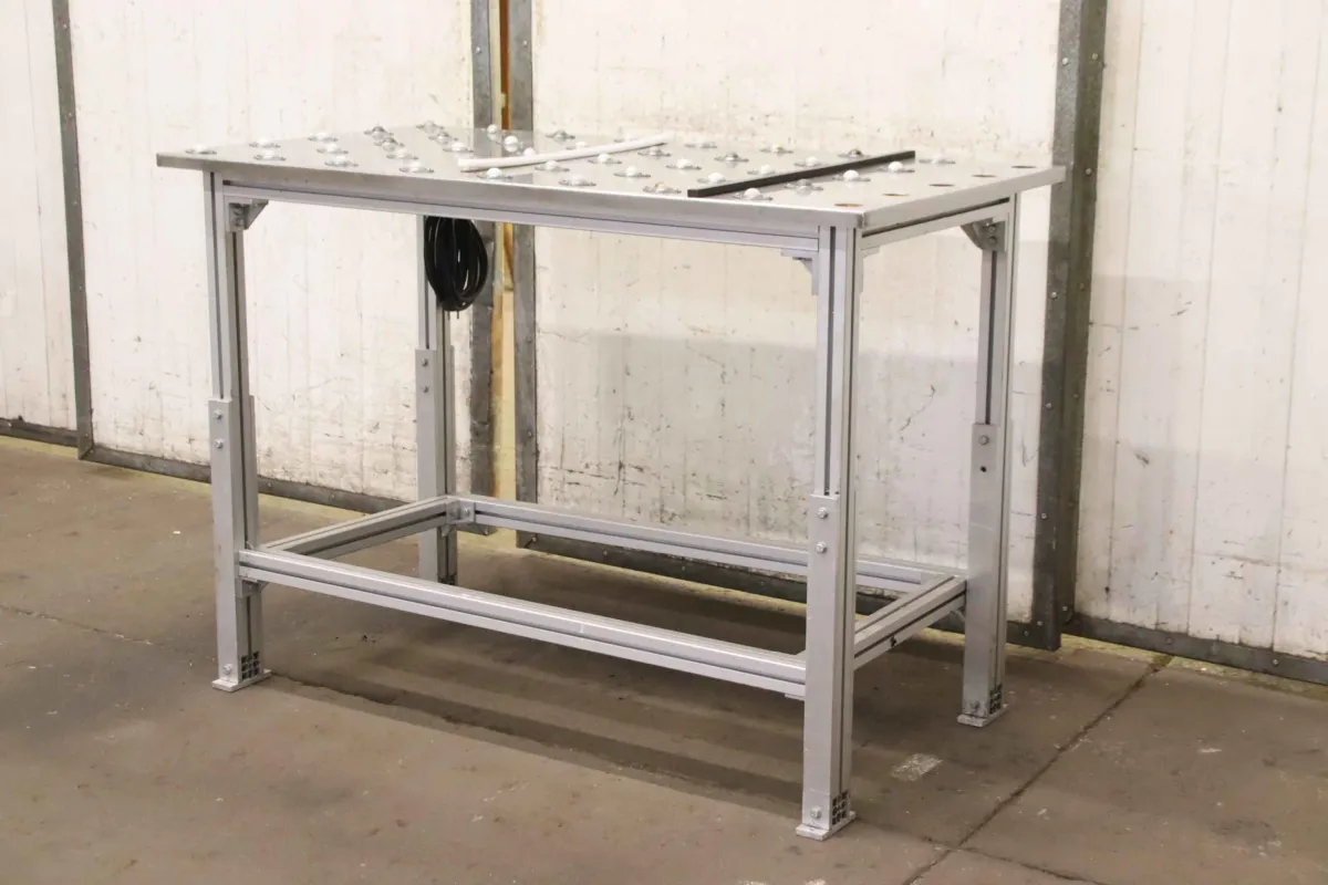 Alu 1310/710/H940 mm Ablagetisch Kugelrollentisch
