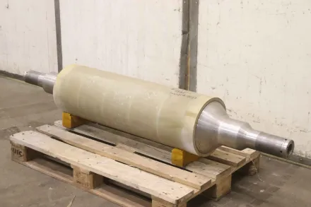 Edelstahl Ø 300 x 1007 mm Transportrolle gummiert Edelstahl – RESALE