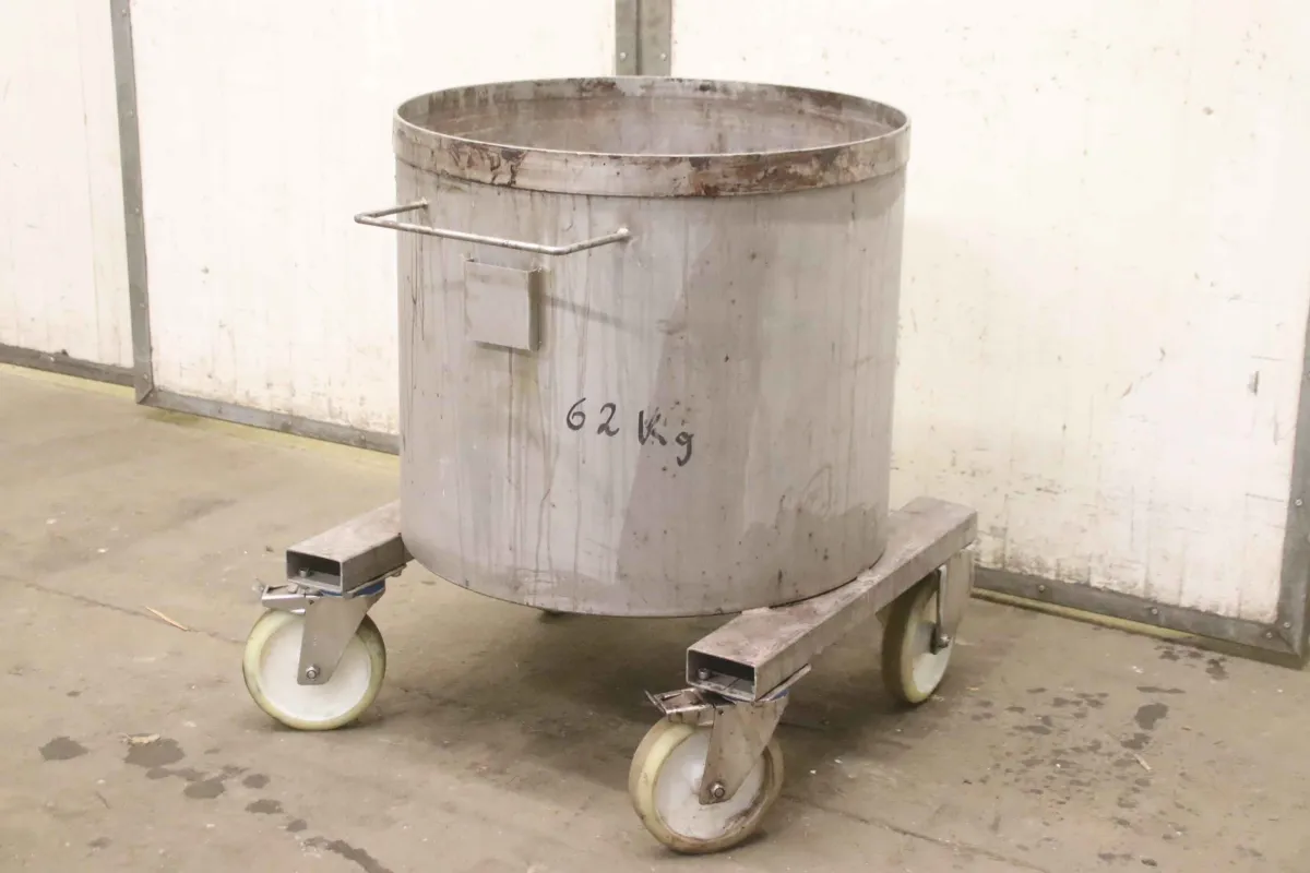 Edelstahl 230 Ltr fahrbar Behälter VA
