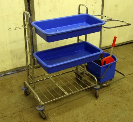 Kaiser Kraft Reinigungswagen mit Flachpresse und Ablagen – RESALE