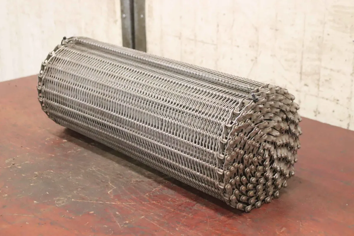 610 x 3500 mm Förderbandgurt Gliedergurt Edelstahl