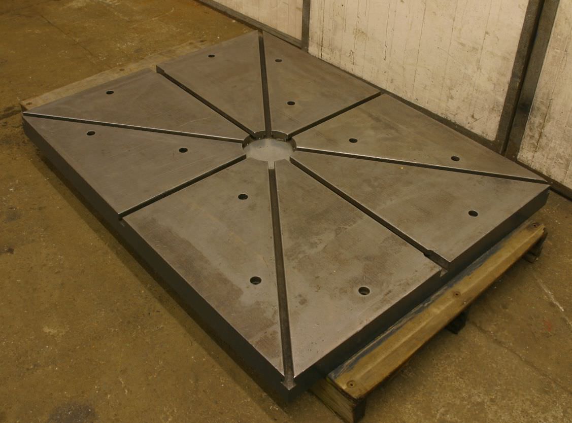 Stahl 1630/1250/H100 mm Aufspannplatte mit T Nut