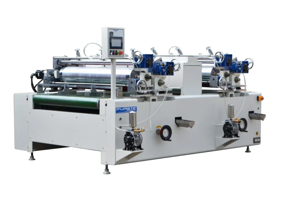 Purete 2-Farbwalzdruckmaschine PRT-P2113 Arbeitsbreite 13 Lackwalze
