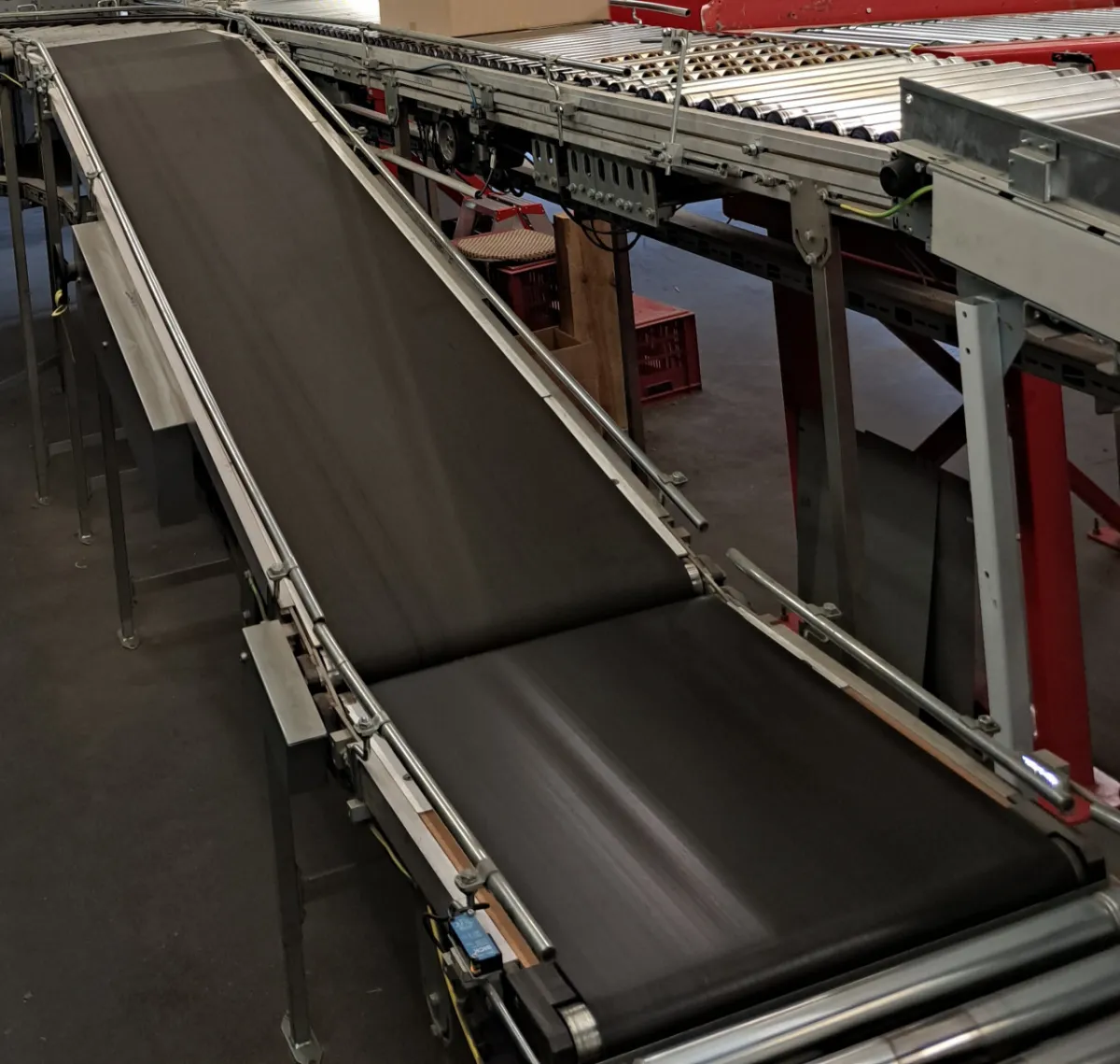 Transnorm 2980 ( 800 + 1275 + 1005 ) -700-600 Steigband Gefälleband mit Vorlaufband Förderband G