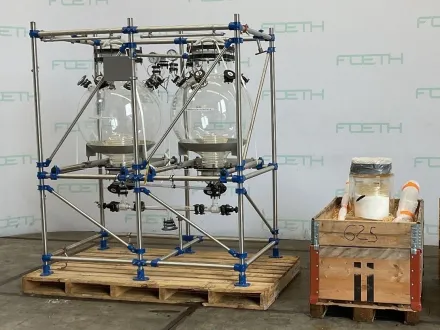 Qvf Glasstechnik 2 × 150 L Receiver Flasks with Condenser - Vertica Vertikale Behälter – RESALE
