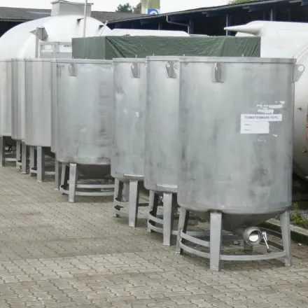 Waldner Process Systems 1000 Liter offene Transportbehälter aus V4A für Le – RESALE