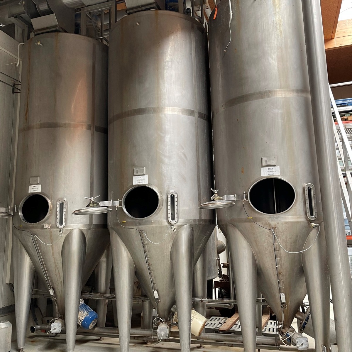 6500 Liter spitzkonische Rührwerksbehälter aus V2A