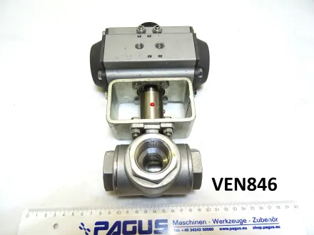 Dreiwegekugelhahn 1" mit pneumatischem Antrieb – RESALE