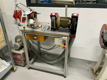 Schleiftisch mit Doppelschleifbock & Werkzeugschärfmaschine – RESALE