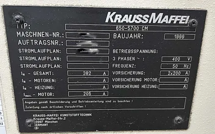 Krauss Maffei 650-5700 CM Spritzgießmaschine – RESALE