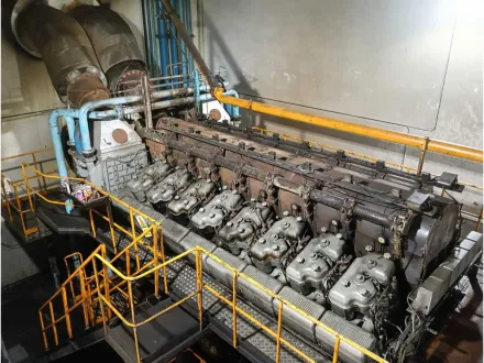 DEUTZ MWM BV16M640 Kraft-Wärme-Kopplungswerk, 6,59 MW, 16 Zylinder, 600 U/min, AVK-Generator 7,97 MW – RESALE