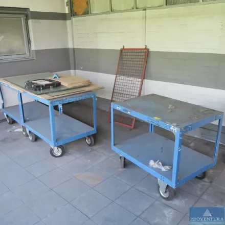 Materialwagen Metall blau ca. 70x100 cm – RESALE