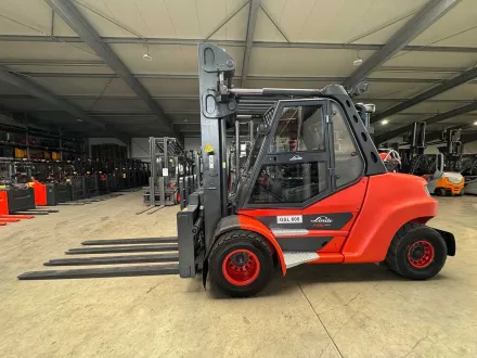 2019 Service+UVV 06/2027 Linde H80/900T EVO 8.000kg 3.+4. Ventil Gabelversteller Gasstapler Gabelsta – RESALE