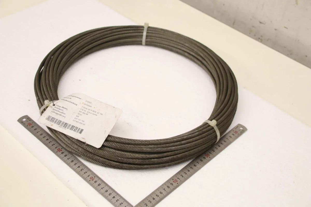 Demag 7.5 mm- 8x19 SES, 581 690 44 Kranseil Ø 7,5 mm 38 m