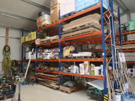 Schwerlastregal Stahl blau/orange ca. 810b cm – RESALE