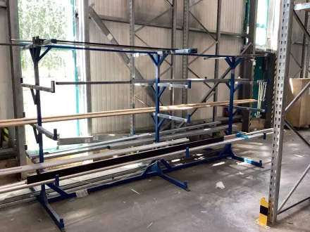 Tragarmregal 400cm lang, 200cm tief, 220cm hoch - 5 Etagen - 2seitig ohne Inhalt – RESALE