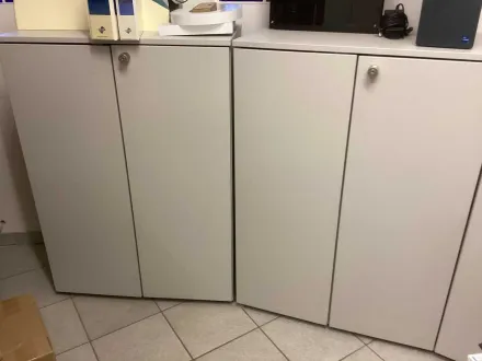 Aktenschrank (3x) 113x80x42cm Holzwerkstoff weiß – RESALE