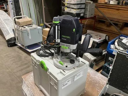 KOMPLETTPAKET Festool Oberfräse OF 2200 EB-Plus + Zubehör-Set im Systainer – Neuwertig – RESALE