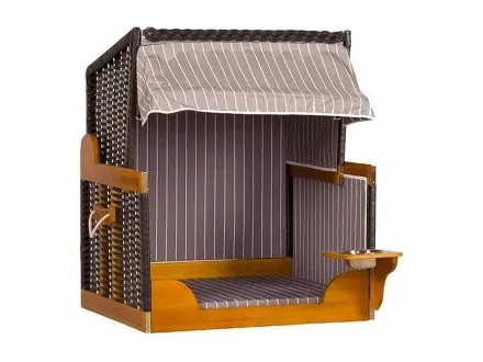 Haustierstrandkörbchen Usedum S | PE Anthrazit - Design Nadelstreifen / Grau – RESALE