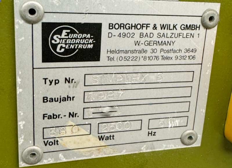 ESC Simplex S Siebdruckmaschine