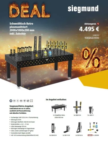 Siegmund - System 28 Retro 2000x1000 Schweißtisch – RESALE