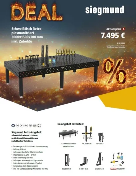 Siegmund - System 28 Retro 3000x1500 Schweißtisch – RESALE