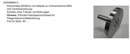 Studer Planscheibe Ø240 Ersatzteile – RESALE